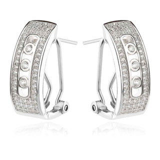 сребърни обеци, цирконий, ридиево покритие,