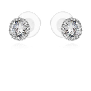 сребърни обеци, цирконий А+++, родиево покритие,