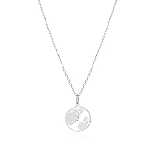 сребърно колие, майка и дете, родиево покритие,