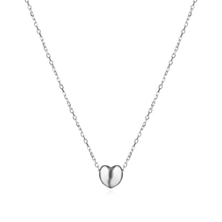 сребърно колие, родиево покритие, сърце