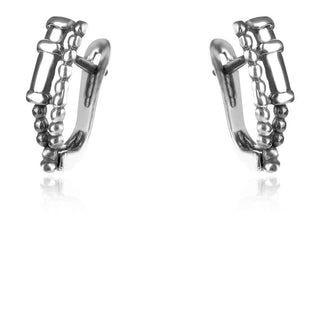 сребърни обеци, без камък, оксидирано сребро, Алгара