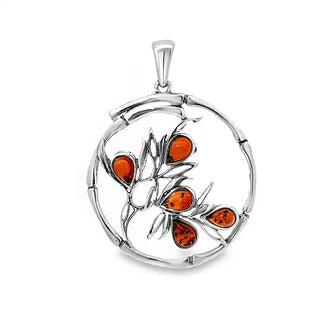 Сребърен медальон - Amber Bamboo