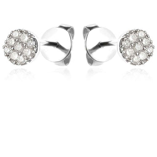златни обеци, бяло злато, 18 карата, диаманти