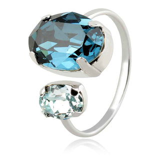 сребърен пръстен с кристали сваровски Swarovski