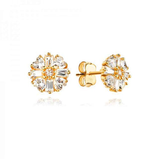 златни обеци, цирконий