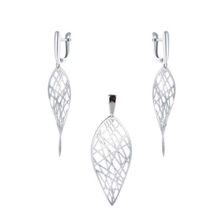 нежен сребърен комплект, без камък, родиево покритие, алфа карат,