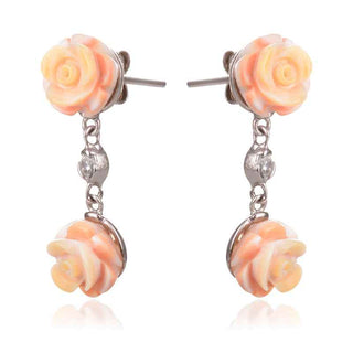 Сребърни обеци с корал 64621685