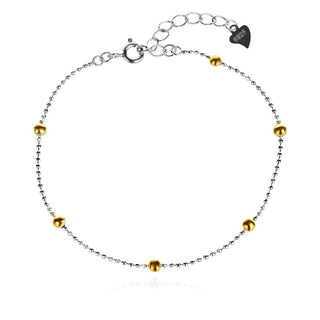 сребърна гривна, цирконий, родиево покритие, жълта позлата, без камък