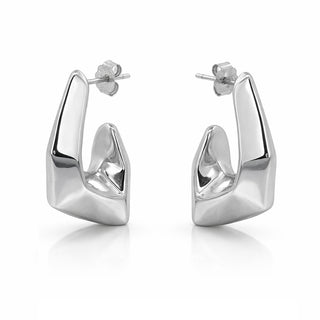 Сребърни обеци - Sculptural Hoops