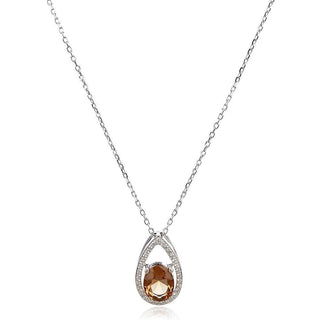 сребърно колие с капка султанит