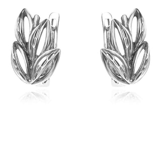 сребърни обеци, без камък, оксидирано сребро, Алгара,