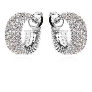 Сребърни обеци - Bold tiny hoops