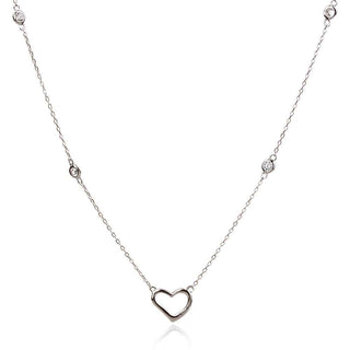 сребърно колие сърце