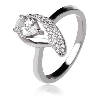 сребърен пръстен циркон капка