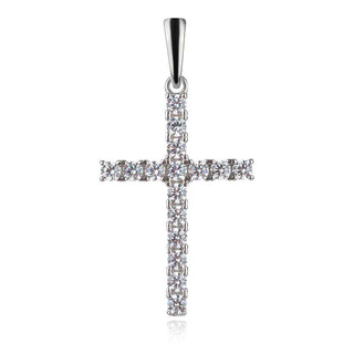 сребърен кръст, цирконий, родиево покритие,