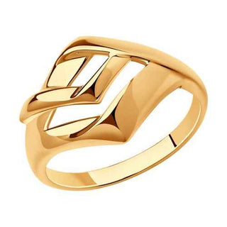 елегантен сребърен пръстен, без камък, розова позлата, sokolov,