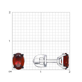 Сребърни обеци - Garnet classy