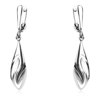 висящи сребърни обеци, без камък, оксидирано сребро, Алгара,