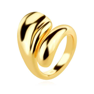 сребърен пръстен , без камък, жълта позлата