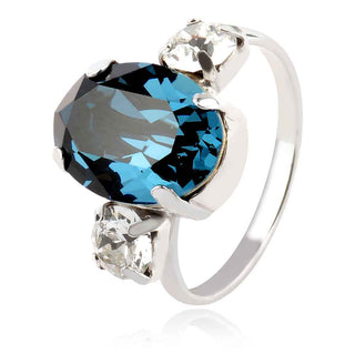 сребърен пръстен с кристали сваровски Swarovski