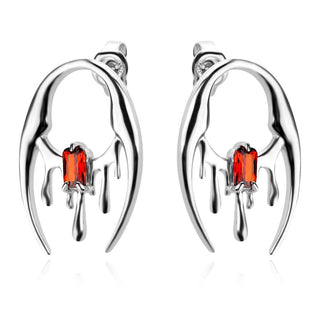 сребърни обеци, цирконий, родиево покритие