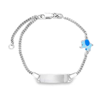 Детска сребърна гривна - Tiny Blue Elephant