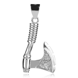 мъжки сребърен медальон, оксидирано сребро, брадва