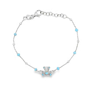 Детска сребърна гривна - Tiny Bear Blue