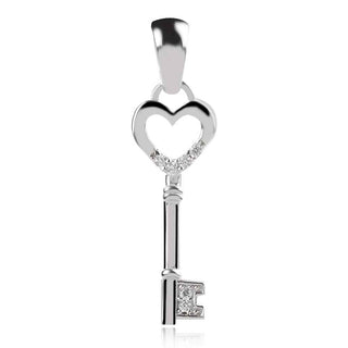 сребърен медальон ключ, родиево покритие