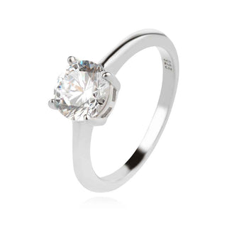 сребърен пръстен, цирконий, родиево покритие, блясък,