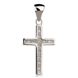 сребърен кръст с цирконии