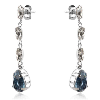 висящи сребърни обеци, капка, кристал сваровски