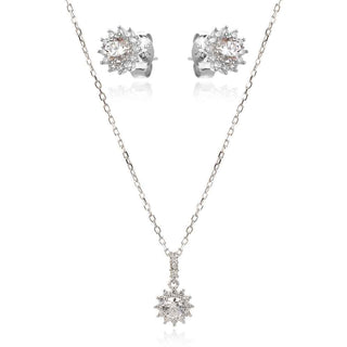 сребърен комплект с цирконии