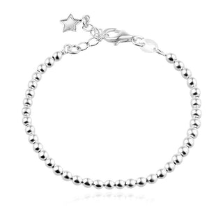 сребърна гривна, топчета, без камък, подходяща за дете