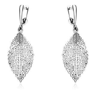 висящи сребърни обеци, без камък, оксидирано сребро, Алгара,