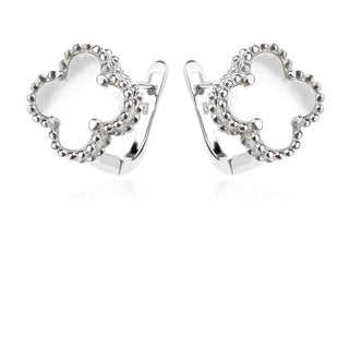 Сребърни обеци - Alhambra pearl lock