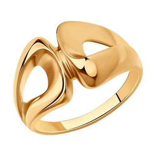 елегантен сребърен пръстен, без камък, розова позлата, sokolov,