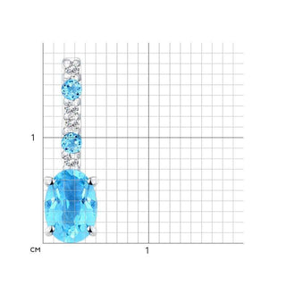 Сребърен медальон - Blue topaz Ore