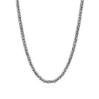 сребърен синджир, оксидирано сребро, подходящ за мъже, кралска плетка