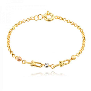 златна гривна, без камък, бяло жълто и розово злато