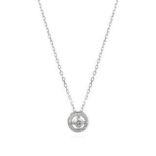 сребърно колие, цирконий, родиево покритие,