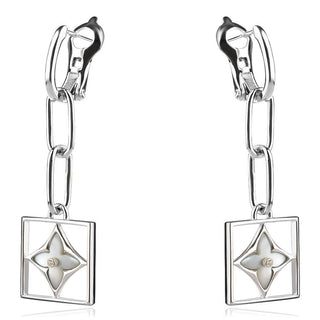 сребърни обеци със седеф