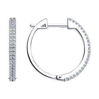 Сребърни обеци - CZ hoops