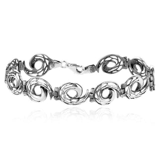 сребърна гривна, без камък, оксидирано сребро, Алгара,