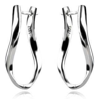 елегантни издължени обеци, неправилна форма, родиево покритие