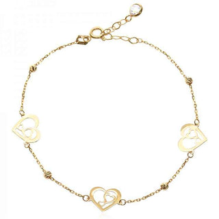 златна гривна, сърце, цирконий