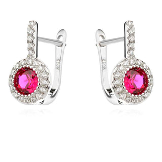 сребърни обеци, цирконий, родиево покритие