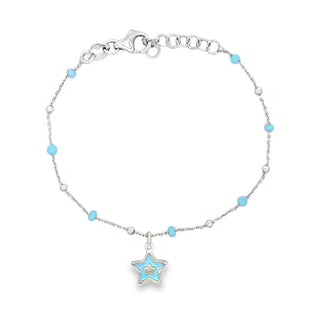 Детска сребърна гривна - Little Blue Star