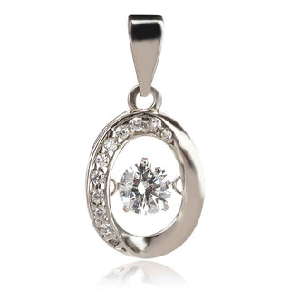 сребърен медальон с цирконии