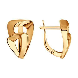 елегантни сребърни обеци, без камък, розова позлата, sokolov,